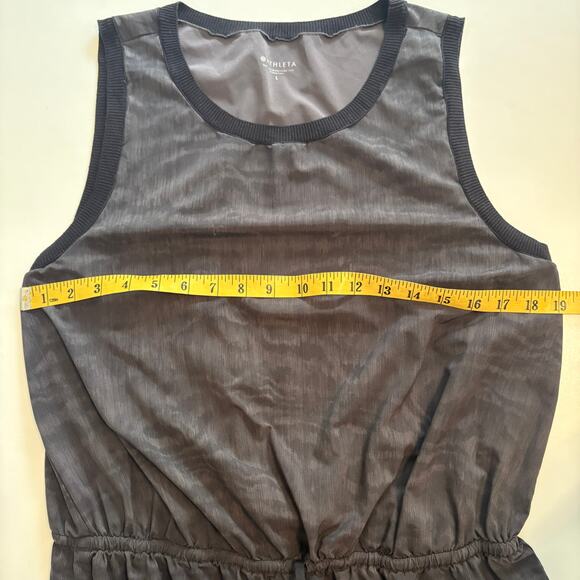 Athleta Vintage Rincon Tie Waist Dress Womens Large Black Y2K Performance Mini - Picture 9 of 11